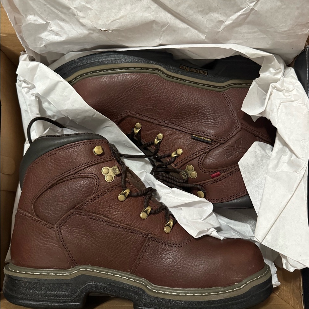 NWT Wolverine Steel Toe Dark Brown Leather Men's Boots